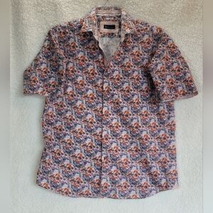 BLU By Polifrino Men's Casual Floral Button-Down Shirt. Size XL
